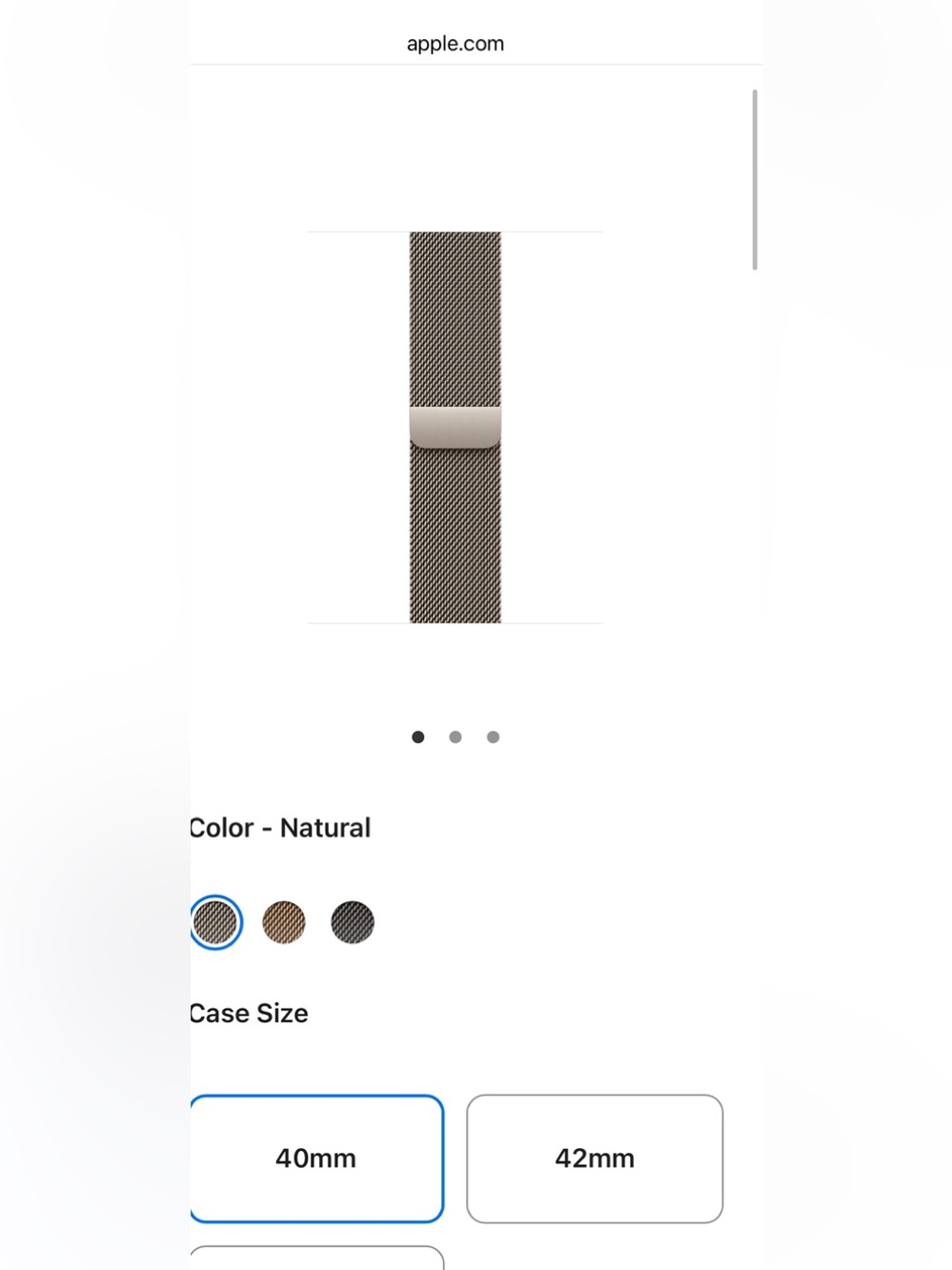 New! Apple 40mm Natural Milanese Loop Watch Band - Natural color